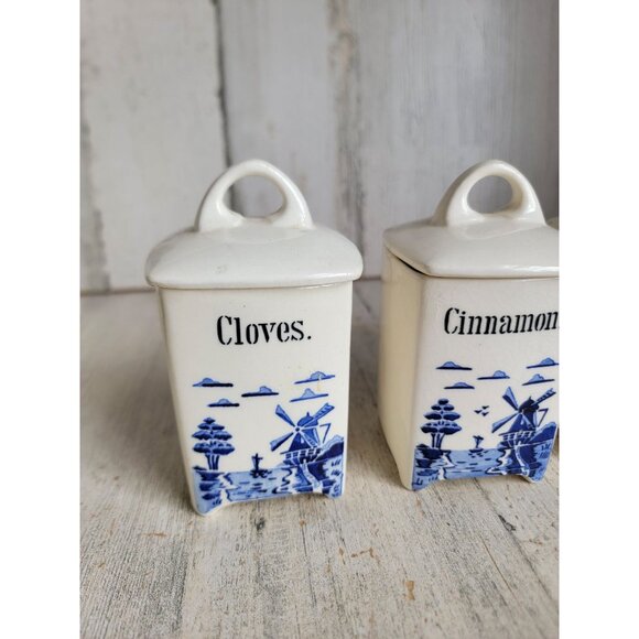 Vintage Germany‎ cinnamon clove pepper spice jar set kitchen canister - Picture 3 of 9